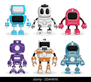 Cartoon kids robots of set vector illustration. Robot toy, colored machine  character collection Stock Vector Image & Art - Alamy