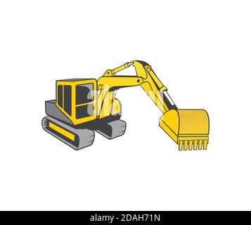 Vector of Excavator vector design eps format, suitable for your design needs, logo, illustration, animation, etc. Stock Vector