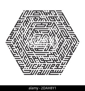 Al-Fatihah (The Opener) Al-Quran Kufi Calligraphy in Hexagonal Layout Stock Vector