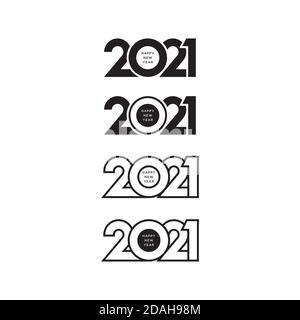 set icon logo 2021. collection happy new year symbols. vector illustration. Stock Vector