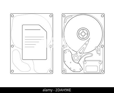 Stylized vector illustration of isometric blueprints of hard disk drive  Stock Vector Image & Art - Alamy