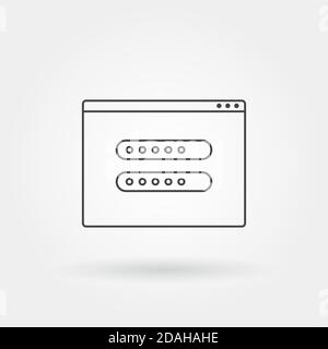 account icon single isolated with modern line or outline style Stock Vector
