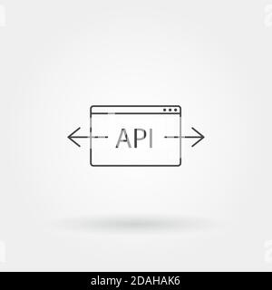 api icon single isolated with modern line or outline style Stock Vector