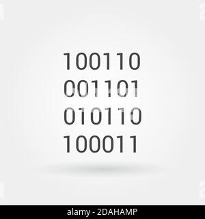 binary icon single isolated with modern line or outline style Stock Vector