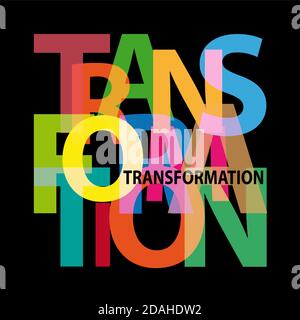 Vector transformation. Broken text Stock Vector