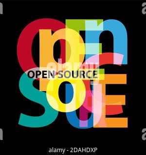 Vector open source. Broken text Stock Vector