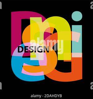 Vector Design. Broken text Stock Vector