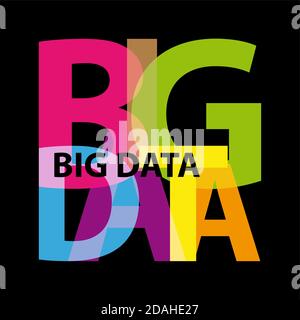 Vector big data. Broken text Stock Vector