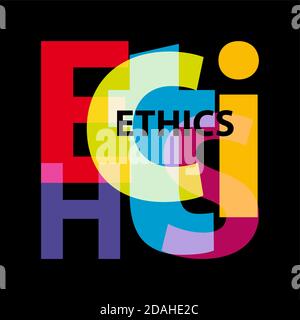 Vector ethics. Broken text Stock Vector