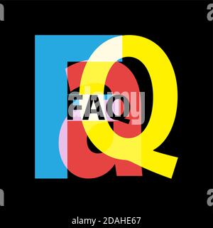 Vector faq. Broken text Stock Vector