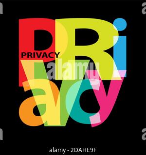 Vector Privacy. Broken text Stock Vector