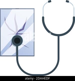 Broken screen tablet repair icon. Cartoon of broken screen tablet repair vector icon for web design isolated on white background Stock Vector