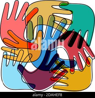 Vector sign teamwork, hands crossed Stock Vector