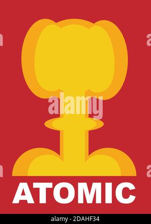 geometric vector background for poster or cover. Nuclear bomb explosion in abstract shapes in flat design Stock Vector