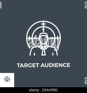 target market audience line icon, outline symbol, vector illustration ...