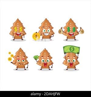 Cookies tree cartoon character with cute emoticon bring money Stock Vector