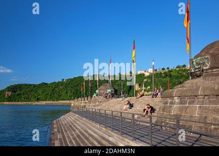 geography / travel, Germany, Rhineland-Palatinate, Koblenz, view towards the German corner, the fortre, Additional-Rights-Clearance-Info-Not-Available Stock Photo