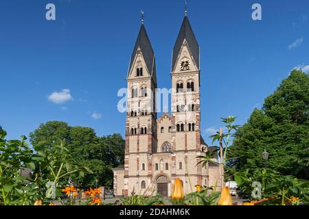 geography/travel, Germany, Rhineland-Palatinate, Koblenz, basilica St. Kastor in the old town, Koblenz, Additional-Rights-Clearance-Info-Not-Available Stock Photo