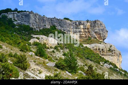 Amazing rocks in the Big Crimean canyon. Stock Photo