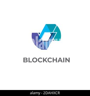 Block chain vector logo. Block chain emblem Stock Vector