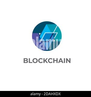 Block chain vector logo. Block chain emblem Stock Vector