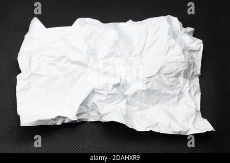 One crumpled sheet of white paper Stock Photo