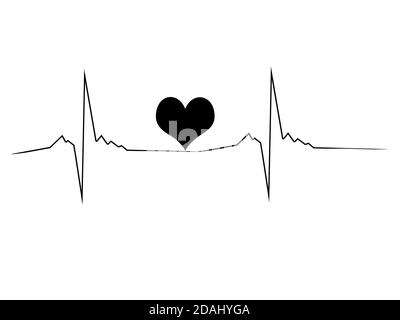 Electrocardiogram isolated on white background Stock Photo