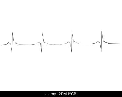 Line of an EKG on white background Stock Photo