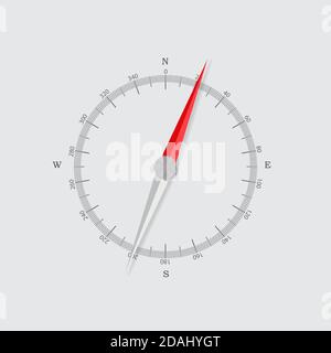 Compass direction icon for web design isolated on white background. Vector Illustration Stock Vector