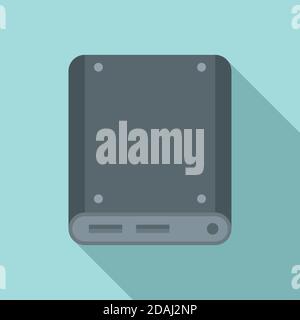 Storage ssd icon, flat style Stock Vector