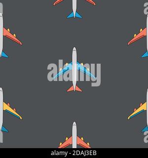Airplane Seamless Pattern on Background Vector Illustration Stock Vector