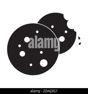 Browser filled cookies icon. Internet bitten cookie vector symbol isolated on white Stock Vector