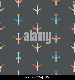 Airplane Seamless Pattern on Background Vector Illustration Stock Vector