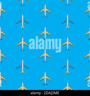 Airplane Seamless Pattern on Background Vector Illustration Stock Vector