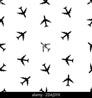 Airplane Seamless Pattern on Background Vector Illustration Stock ...