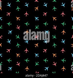 Airplane Seamless Pattern on Background Vector Illustration Stock Vector
