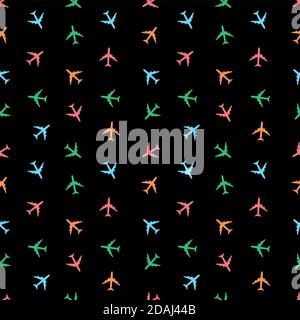 Airplane Seamless Pattern on Background Vector Illustration Stock Vector