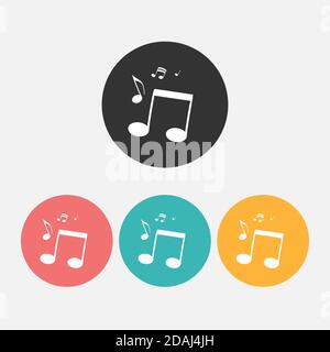 Musical notes Icon isolated on grey. Vector Illustration Stock Vector