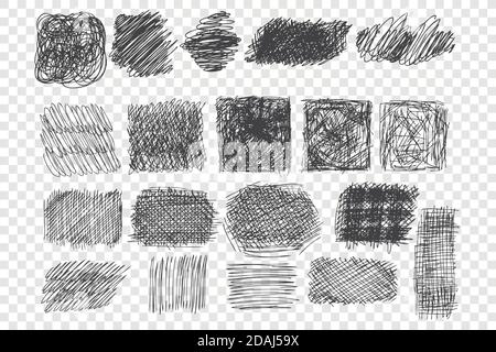 Types of pen hatching set Stock Vector