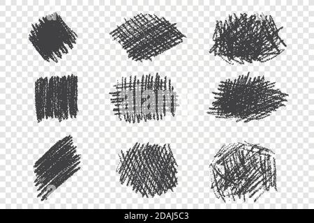Types of different pen hatching hand drawn set Stock Vector