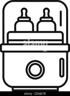 Medical bottle sterilizer icon, outline style Stock Vector