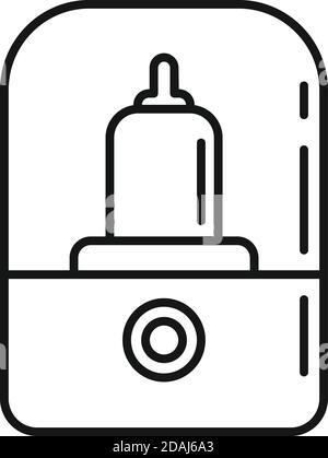 Baby bottle sterilizer icon, outline style Stock Vector