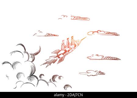 Creative team concept. Hand drawn isolated vector. Stock Vector