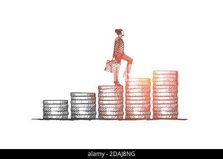 Financier designer concept. Hand drawn isolated vector Stock Vector