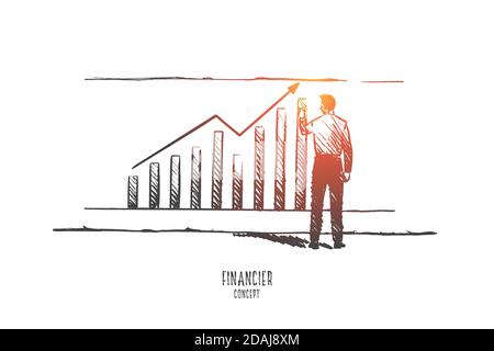 Financier concept. Hand drawn isolated vector Stock Vector