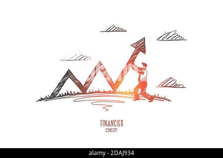 Financier concept. Hand drawn isolated vector Stock Vector