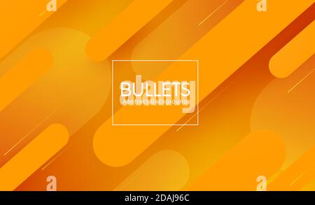 Bullet abstract vector banner design. Bullets abstract in orange background text with bullet shape element for geometric background. Stock Vector