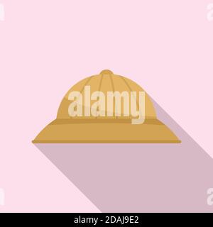 Safari hunting big hat icon, flat style Stock Vector