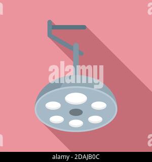 Clinic surgical light icon, flat style Stock Vector