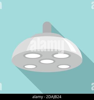 Bright surgical light icon, flat style Stock Vector
